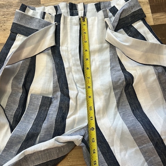 J. Crew Point Sur High Rise Striped Pant 100% linen 0 - Picture 5 of 11